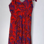 Alexis  x Target Dress Tropical Leaf Tie Strap Midi‎ Beach Beachy Size Large Photo 0