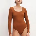Everlane Bodysuit Organic Cotton Orange Square Neck Thong Size medium Photo 0