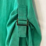 Soft Surroundings Aerin Green Shirt w/ Tortoise Buckle Sleeve - Size Lar… Photo 4