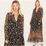 Free People NEW  See It Through Dress Black Floral Combo Flowy Maxi Large Femme Photo 10