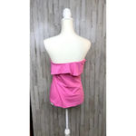 Lilly Pulitzer Women's XS Pink Silk Ruffle Tube Blouse Strapless Summer Top Photo 4