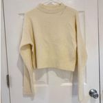 ZARA  Cropped Sweater Mock Neck Long Sleeve‎ Knit Pullover Cream Size M Photo 0