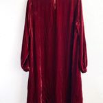 Eileen Fisher Dress Deep Cranberry Silk Blend Velvet Long-Sleeve Dress Sz XS NWT Photo 13