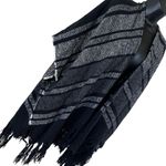 Aerie black and white striped fringed kimono poncho Photo 2