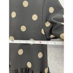 ZARA  Women's Blouse Short Sleeve Polka Dot Peplum Black Brown Size Medium Photo 5