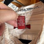 Sundance  White Striped Shirt with Gray Floral Accents 100% Cotton Size Large Photo 7