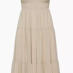 Wilfred Aritzia  tuberose dress tan birch chiffon NWOT medium Photo 0