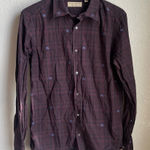 Burberry  Purple Plaid Logo Embroidered Long Sleeve Photo 0