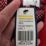 Crown & Ivy red blue plaid bow back sweater size medium Photo 8