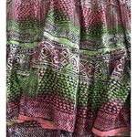 Geometric‎ Gauzy Flowy Maxi Dress Floral Romantic Made In India Medium White Photo 3