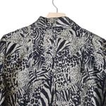 Chico's Womens S 100% Silk Animal Print Open Front Blazer Photo 3