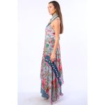 Aratta Travel in Style Dress: Slate Floral Red Size L Photo 4