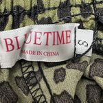 Bluetime Leopard Print Maxi Skirt Size S Green Black Drawstring Waist NTW Photo 4