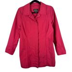 Eddie Bauer  Coral Pink Collared Button Up Lined Rain Jacket Pockets Size M Photo 0