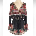 Flying Tomato Bohemian Boho Southwestern Aztec Rose Floral Romper Size Small S Photo 6