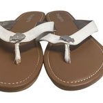 Talbots White Sandals Size 9 Fish Design Photo 0