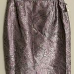 Talbots  Vintage Silk Blend Jacquard Paisley Skirt Size 10 New Dead Stock Pink Photo 0