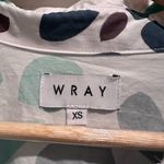 Wray Matisse White Blue Patterned Button Down Shirt Dress XS Cotton Lightweight Photo 2