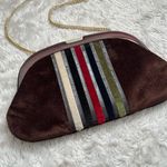 Vintage 70s Made Italy Tortoiseshell Velvet Crossbody Purse Bag Brown Designer Photo 0