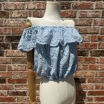 Streetwear Society  Blue Ruffled Crop Top Photo 3
