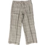 Ralph Lauren Lauren  Plaid Brown Cream Linen Mid Rise Cuffed Pants size 10 P Photo 5