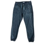 Paige Mayslie Jogger Coated Black Fog Luxe Moto Zip Pant Size 25 Photo 3