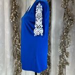 Amazon Blue Lace Sleeve V-Neck Top – Medium, Elegant & Feminine Photo 3
