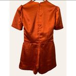 Reformation NEW Burnt Orange Satin Romper Size 4 Petite Photo 4