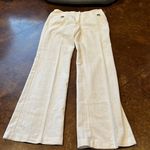 A Byer A. Byer White linen wide leg pants Photo 0