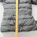 Hollister Belted Puffer Jacket Women's Small Gray Faux Fur Hood Winter Coat Warm Photo 6
