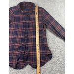 Lucky Brand Button Up Shirt Women XS Plaid Tartan Long Front Tulip Back Photo 3