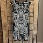 Jealous Tomato  Womens Dress Medium Black White BodyCon Knit Pull Over Mini Photo 3