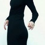 ZARA Cut Out High Neck Long Sleeve Bodycon Maxi Dress in Black Size Small Photo 0