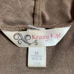 Krazy Kat Open Draped Cardigan W/ Hem & Sleeve LaserCut Outs. Photo 3