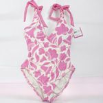 Kate Spade NWT  Shoulder Bow Tie V-Neck One Piece Swimsuit In Surf Pink Photo 3