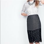 J.Crew J. Crew The Perfect Party Wool Pencil Skirt Women's 4 Gray Black Lace Career Photo 2