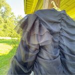 Anthropologie  Tulle Black Ruched Jacket Size Small Photo 2