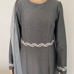 Grey Long Sleeve Gown Silver Size 8 Photo 1