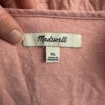 Madewell  Linen Blend Button Front Jumpsuit Pink Short Sleeve Pockets Women’s XL Photo 1