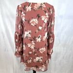 Love Riche  long pleated layered bell sleeve floral shift dress size small Photo 2