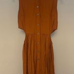 SheIn Rust Cutout Waist Button Sundress Photo 2