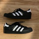 Adidas  Superstar Athletic Sneakers Black White Striped Women's Shoes‎ Photo 1