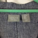 Kenar Linen Blue Chambray Two button Blazer size Medium Photo 4