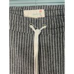Kiss of Coy Striped Linen Cotton Drawstring Waist Pants Women's Medium M Gray Photo 1