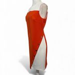 Tommy Hilfiger S/LESS ASYMMETRICAL SHEATH DRESS, ORANGE AND WHITE, SIZE 10 NWOT Photo 1