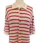 ZARA Oversized Crochet Knit Cardigan With Stripes Size XL Photo 7