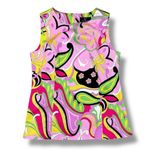 Nina Leonard  Paisley Retro Twill Sleeveless Tunic Top Pink Multi‎ 12 Photo 11