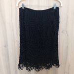 D Studio Womens Lace Beaded Skirt Size 6 Black Party Formal Goth Chic Art Deco Photo 1