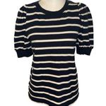 Loft Small Blue and White Striped Short Sleeve top Photo 0
