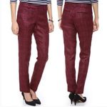 Tory Burch NWT  Drew pants, in a rich plum tweed with tuxedo stripe size 6 Photo 1